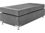 Boxspringbett "Holland", grau, B:102cm L:201cm, Microvelours (100% Polyester), WESTFALIA SCHLAFKOMFORT, Komplettbetten, Boxspringbett, ohne Kopfteil, frei im Raum stellbar