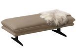 Polsterhocker W.SCHILLIG "broadway", braun (stone z59), B:145cm H:43cm T:71cm, Longlife Xtra-Leder Z59: Glattleder mit modischer Prägung. Hautstärke 0, 9 - 1, 1 mm, Hocker, Polsterhocker, Füße in Schwarz pulversbeschichtet