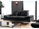 2,5-Sitzer W.SCHILLIG "enjoy&MORE", schwarz (schwarz z59), B:232cm H:87cm T:110cm, Chenille-Flachgewebe R66 (85% Polyester, 15% Nylon);Longlife Xtra-Leder Z59: Glattleder mit modischer Prägung. Hautstärke 0, 9 - 1, 1 mm;Stoff S37 (100% Polyester), Sofas, 2 5-Sitzer, mit Sitztiefenverstellung, Füße Chrom glänzend, Breite 232 cm