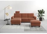 Ecksofa HOME AFFAIRE "Summer L-Form", rosa (kupfer), B:249cm H:91cm T:164cm, 95% Polyester, 5% Polyamid, Sofas, Ecksofa, mit Recamiere, mit oder ohne Bettfunktion und Bettkasten, Cord-Bezug