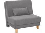 Schlafsofa HOME AFFAIRE "Gina", grau, B:80cm H:86cm T:95cm, Chenille (100% Polyester), Sofas, Schlafsofa, vom Sofa zum Bett mit einem Handgriff, in 4 Breiten, Nierenkissen