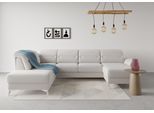 Wohnlandschaft SIT & MORE "Sinatra U-Form", silber, B:326cm H:85cm T:220cm, 98% Polyester, 2% Polyamid, Sofas, Wohnlandschaft, optional mit Kopfteilverstellung und Armteilfunktion etc.