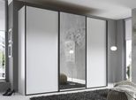 Schwebetürenschrank STAUD "Sinfonie Plus, edles Design in hochwertiger Qualität, Made in Germany", weiß, B:280cm H:240cm T:68cm, Holzwerkstoff, Schränke, Schwebetürenschrank, Mit Spiegeltür und vier verschiedenen Ausstattungsvarianten