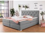 Boxbett HOME AFFAIRE "Tynan", grau, B:194cm L:210cm, Komplettbetten, Boxbett, wahlweise mit Bettkasten, in H2, H3 & H4 erhältilich