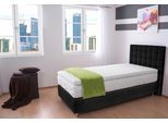 Boxspringbett, schwarz, B:135cm L:210cm, Microvelours (100% Polyester);Strukturstoff (77% Polyester und 23% Viskose);Bonnell-Federkern-Matratzenbezug: 100% Polyester;Kaltschaum-Matratzenbezug: Frottee 100% Polyester, WESTFALIA SCHLAFKOMFORT, Komplettbetten, Boxspringbett