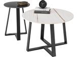Couchtisch STOLKOM "Jason", schwarz (schwarz, weiß, schwarz, schwarz, weiß), H:50cm, Tische, Couchtisch, 2-er Set Keramik weiß und schwarz