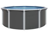 Rundpool KWAD "Green line Evolution", blau (anthrazit, innenfarbe: blau), H:132cm Ø:550cm, Schwimmbecken, Rundpool, 5,5x1,32 Design Folie in blau, sand oder grau erhältlich
