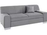 2-Sitzer DOMO COLLECTION "Bero, elegant und zeitlos, flache Armlehnen", grau (mittelgrau), B:193cm H:74cm T:85cm, Zierkissen: Im jeweiligen Bezugsstoff;Struktur fein (100% Polyester);Feinstruktur (100% Polyester);Luxus-Microfaser (100% Polyester), Sofas, 2-Sitzer, fester Sitzkomfort