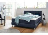 Boxspringbett HOME AFFAIRE "Salo XXL", blau, B:174cm L:231cm, Komplettbetten, Boxspringbett, in Samtoptik oder Struktur, 6 Breiten in Überlänge 220cm, 4 Härtegrade