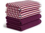 Handtuch Set MÖVE "Bliss Handtuch Set", berry, 4, Walkfrottier, Walkfrottier, Obermaterial: 100% Baumwolle, Handtuch-Sets, Handtuch Set, Perlstruktur mit leichtem Massageeffekt