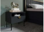 Nachtkonsole HOME AFFAIRE "BELLOT 2er Set, Nachttischen mit Schubladen und goldenen Metallgriffen", schwarz (schwarzer graphit), B:50cm H:45,5cm T:34,5cm, Sideboards, Nachtkonsole, zwei Stücke, mit 2 Schubladen, Maße B/T/H: 50/34,5/45,5 cm