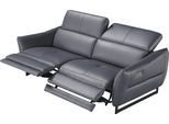 2,5-Sitzer EGOITALIANO "Dafne, elegantes Designsofa mit hohem Sitzkomfort", grau (smoke), B:208cm H:97cm T:108cm, Leder »BULL« (echtes Rindsleder). Geschliffenes, pigmentiertes und behandeltes Rindsleder mit einer Dicke von 1, 3-1, 5 mm. Dieses Leder zeigt eine ziemlich weiche Hand mit einem halb undurchsichtigen Aussehen. Es handelt sich um ein geschütztes Leder. Eine leichte Deckschicht schützt
