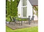 Garten-Essgruppe SIENA GARDEN "Reno", grau (anthrazit, dunkelgrau, anthrazit, anthrazit), Aluminium, Sitzmöbel-Sets, Garten-Essgruppe