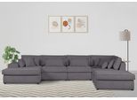 Wohnlandschaft OTTO HOME "Enid U-Form", grau, B:460cm H:75cm, 100% Polyester, Sofas, Wohnlandschaft, 6 Teile, bestehend aus Modulen, in vielen Bezügen, auch in Breitcord
