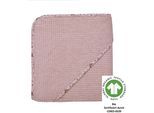 Kapuzenhandtuch WÖRNER "at home altrosa Kapuzenbadetuch 80/80", rosa (altrosa), B:80cm L:80cm, Frottee, Frottier, Handtücher, Kapuzenhandtuch, Biobaumwolle, Strick-Optik