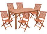 Garten-Essgruppe GARDEN PLEASURE "ANGWIN/PITTSBURGH", braun (braun, braun, braun), B:210cm H:90cm T:170cm, FSC-zertifiziertes Massivholz, Sitzmöbel-Sets, Garten-Essgruppe