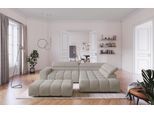 Ecksofa COTTA "Orion L-Form", platinum, B:310cm H:70cm T:225cm, 100% Polyester, Sofas, Ecksofa, mit Kopfteilverstellung & 5 Nierenkissen