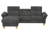 Ecksofa HOME AFFAIRE "Conville L-Form", grau (anthrazit), B:256cm H:84cm T:167cm, 100% Polyester, Sofas, Ecksofa, Federkern, wahlweise mit Bettfunktion und Bettkasten bzw. Stauraum