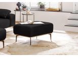 Polsterhocker W.SCHILLIG "run", schwarz (midnight w82), B:75cm H:46cm T:60cm, Flachgewebe W82 Q2 (74% Polyacryl, 26% Polyester), Hocker, Polsterhocker, mit Holzsockel, Füße in Bronze pulverbeschichtet, Breite 75 cm