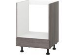 Herdumbauschrank KOCHSTATION "KS-Trea UHBL60", grau (eichefarben grau), B:60cm H:75cm T:56cm, Schränke, Herdumbauschrank, Breite 60 cm, Höhe 75 cm
