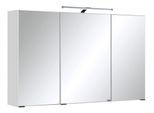 Spiegelschrank WELLTIME "Cardiff", weiß, B:100cm H:64cm T:20cm, Holzwerkstoff, Schränke, Spiegelschrank, Breite 100 cm, mit Schalter und Steckdose