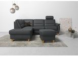 Ecksofa HOME AFFAIRE "Palmera L-Form, B: 236 cm", schwarz, B:236cm H:89cm T:212cm, Luxus-Microfaser (100% Polyester);Struktur (100% Polyester);Luxus-Microfaser in Lederoptik (100% Polyester), Sofas, Ecksofa, optional Bettfunktion & Bettkasten, Federkern