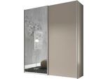 Schwebetürenschrank STAUD "Sinfonie Plus, edles Design in hochwertiger Qualität, Made in Germany", beige (sand), B:167cm H:222cm T:68cm, Holzwerkstoff, Schränke, Schwebetürenschrank, Mit Spiegeltüre und vier verschiedenen Ausstattungsvarianten