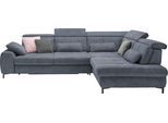 Ecksofa, blau (famosa navy), SET ONE BY MUSTERRING, Sofas, B/H/T: 317cm x 86cm x 220cm, Flachgewebe, Armlehne links, Sitztiefenverstellung,Kopfteilverstellung,Bettfunktion,Schubkasten, 100% Polyester, Ecksofa, Kaltschaumpolsterung, Flachgewebe, whlw. mit Funktionen, Sitzhöhe 49, B:317cm H:86cm T:220cm