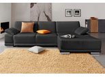 Ecksofa SIT & MORE "Coria L-Form", schwarz, B:282cm H:80cm T:162cm, Kunstleder SOFTLUX;Struktur ( 100% Polyester);Struktur fein ( 90% Polyester; 10% Polyamid);Luxus-Microfaser ALTARA NUBUCK (100% Polyester), Sofas, Ecksofa, mit XL-Recamiere, wahlweise mit Bettfunktion