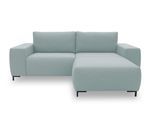 Ecksofa "Looks VI L-Form", blau (eisblau), B:242cm H:87cm T:160cm, 100% Polyester, LOOKS BY WOLFGANG JOOP, Sofas, Ecksofa, gerade Linien, in 2 Bezugsqualitäten