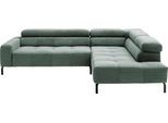Ecksofa HOME AFFAIRE "Claya, L-Form, incl. Kopfteilverstellung, Breite 276 cm", grün, B:276cm H:71cm T:219cm, 95% Polyester, 5% Nylon, Sofas, Ecksofa, wahlweise elektrischer Sitzvorzug