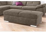 Hocker EXXPO - SOFA FASHION "Spring Bankhocker, guter Sitzkomfort und tolle Verarbeitungsdetails", grau (delphin), B:140cm H:44cm T:67cm, NaturLEDER (echtes Rindsleder) in Sitz und Rücken. Korpus in passendem Kunstleder SOFTLUX bezogen;Luxus-Microfaser (100% Polyester);Struktur ( 100%Polyester), Hocker, Hocker
