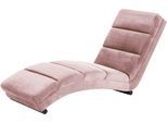 Chaiselongue ACTONA GROUP "Sigmund", rosa (rose), B:60cm H:82cm T:170cm, Samtvelours (100% Polyester);Kunstleder (100% Polyester), Sofas, Chaiselongue, mit schwarzen, pulverbeschichteten Metallbeinen und Samtvelours Bezug