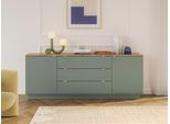 Sideboard FORTE, salbei mauvella eiche, B:224,5cm H:85,7cm T:41,3cm, Holzwerkstoff, Sideboards, Sideboard, B/H/T 224,5/85,7/41,3 cm