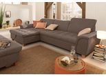 Ecksofa HOME AFFAIRE "Lyla fester Sitzkomfort, bequeme Armlehnen, Breite 279cm, L-Form", braun (dunkelbraun), B:279cm H:81cm T:162cm, Sofas, Ecksofa, mit Recamiere, wahlweise mit Rückenfunktion und zusätzlich mit Bett
