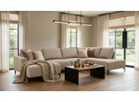 Wohnlandschaft HOME AFFAIRE "Tournon U-Form, XXL Sofa, Breite 333 cm, Webstoff, Chenille", braun (cappuccino), B:333cm H:85cm T:198cm, 100% Polyester, Sofas, Wohnlandschaft, Designsofa im nordischen Stil, Wellenunterfederung, Metallfüße