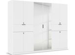Drehtürenschrank RAUCH "Kleiderschrank Schrank Garderobe Wäscheschrank TICAO", weiß (alpinweiß), B:271cm H:210cm T:54cm, Holzwerkstoff, Schränke, Drehtürenschrank, mit 2 geräumigen Schubladen, viel Stauraum MADE IN GERMANY
