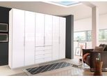 Kleiderschrank WIEMANN "Loft", weiß (weiß, weiß glas), B:300cm H:236cm T:58cm, Glas, Schränke, Kleiderschrank, Glasfront