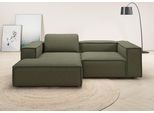 Ecksofa HOME AFFAIRE "Watertown, kompakte L-Form, 246 cm breite für kleinere Räume", grün, B:246cm H:68cm T:171cm, 96% Polyester, 4% Nylon, Sofas, Ecksofa, modernes Ecksofa mit Feincordbezug, platzsparend & bequem