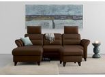 Ecksofa SIT & MORE "Mellum L-Form", braun (dunkelbraun), B:250cm H:87cm T:163cm, 100% Polyester, Sofas, Ecksofa, Federkern, wahlweise mit Bettfunktion, Bettkasten und Armteilfunktion