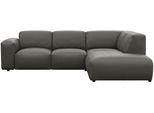 Ecksofa FLEXLUX "Lucera, super Sitzkomfort durch Kaltschaum im Sitz, L-Form", grau (warm mineral grau), B:256cm H:73cm T:231cm, 100% Echteder, Sofas, Ecksofa, modern & anschmiegsam, Designsofa, modernes skandinavisches Design