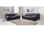 Polstergarnitur DOMO COLLECTION "Amando zeitlos und modern, komfortabel", schwarz, H:74cm T:79cm, PRIMABELLE-Microfaser aus 100% Polyester;SOFTLUX-Kunstleder;Strukturstoff aus 90% Polyester, 10% Polyacryl;NaturLEDER - echtes Rindsleder, Sitzmöbel-Sets, Polstergarnitur, bestehend aus 2er- und 3er-Sofa