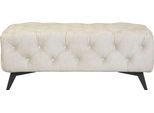 Polsterhocker HOME AFFAIRE "Glynis", beige, B:120cm H:45cm T:80cm, Struktur (100% Polyester);Samtoptik (100% Polyester), Hocker, Polsterhocker, aufwändige Knopfheftung, moderne Chesterfield Optik, Fußfarbe wählbar