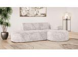 Ecksofa OTTO HOME "ADELLA Design-Sofa mit Recamiere rechts/links, 248/159/76 cm", beige (hellbeige), B:248cm H:76cm T:159cm, 100% Polyester, Sofas, Ecksofa, L-Form mit Wellenunterfederung, runde Form, auch in Cord