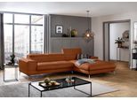 Ecksofa W.SCHILLIG "piedroo, Designsofa mit tollem Sitzkomfort, bequem und elegant, L-Form", braun (cognac z69), B:303cm H:70cm T:193cm, Longlife Xtra-Leder Z69: Das feinnarbige, gedeckte Softleder Z69 besticht durch seine außergewöhnliche Weichheit im trendigen »Vintage-Look«, Hautstärke 0, 9 - 1, 1 mm, Sofas, Ecksofa, Kopfteilverstellung, wahlweise mit Sitztiefenverstellung, Breite 303cm
