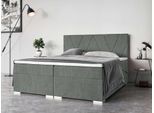Bett HOME AFFAIRE "Liania mit Matratze und Topper, in 2 Breiten (160 und 180 cm)", grau, B:162cm H:119cm L:209cm, 100% Polyester, Betten, Bett, Boxspringbett mit Bettkasten, Matratze (BFK/TFK) und Topper