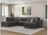Wohnlandschaft SIT & MORE "Dundee U-Form", grau, B:338cm H:86cm T:219cm, Sofas, Wohnlandschaft, mit Federkern und Edelstahlfüßen, wahlweise mit Kopfteilverstellung