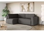 Ecksofa OTTO HOME "Zacharia wahlweise Schlafsofa mit Bettkasten, B/T/H 250/166/86 cm", grau (anthrazit), B:250cm H:86cm T:166cm, 100% Polyester, Sofas, Ecksofa, L-Form mit Wellenunterfederung, Ottomane rechts oder links bestellbar