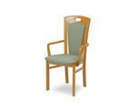 Esszimmerstuhl HOME AFFAIRE "FERDI, Armlehnstuhl, Made in Italy, Massivholz", beige (buche, water, buche natur, water grün), B:55cm H:100cm T:57cm, Massivholz, Stühle, Esszimmerstuhl, Bezug Feinstruktur (wasser-und fleckabweisend) oder Struktur