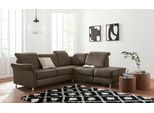 Ecksofa SIT & MORE "Darwin L-Form", grün (olive), B:249cm T:221cm, Sofas, Ecksofa, inklusive Federkern, wahlweise mit Kopfteilverstellung, Bettfunktion